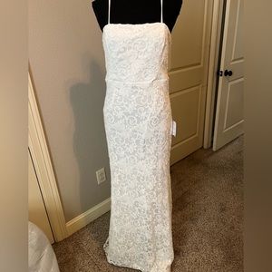 Lulus White Lace Dress - Large NWT